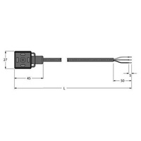 Turck VAS22-A80E-2/TXL Ventilsteck- verbinder Bauform A Leitung 6606593 VAS22-A80E-2/TXL