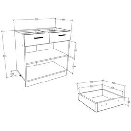 VCM Unterschrank Esilo 80 x 46 x 82 cm Grau