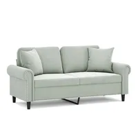 VidaXL 2-Sitzer-Sofa mit Zierkissen Hellgrau 140 cm Samt