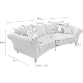 Home Affaire Big-Sofa HOME AFFAIRE "Tassilo geschwungene Formensprache, bequem, Mega Sofa, Breite 350cm", braun (hellbraun), B:350cm H:95cm T:110cm, 100% Polyester, Sofas, Big-Sofa