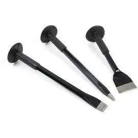 Wiltec Handmeißel Set 3-teilig Flachmeißel Spitzmeißel Breitmeißel