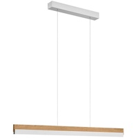 quitani LED-Hängelampe Keijo, nickel/eiche, 103 cm