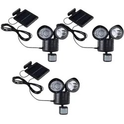 3er Set LED Solar Wand Leuchten SENSOR Außen Strahler Hof Lampen Bewegungsmelder