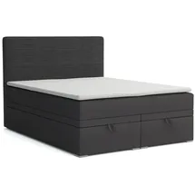 dein schlaf 24 BOXBETT DARO 160/200 in Velour/Cord Anthrazit - Dunkelgrau