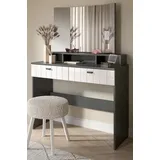 inn.furn Schminktisch in Weiß Hochglanz und Grau 100 cm Hakon