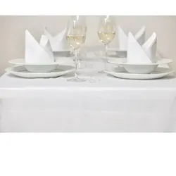 Gastronoble Mitre Luxury Satin Band Tischdecke weiß 114cm