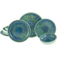CreaTable CreaTable, 22447, Yuki, Tellerset 8-tlg, Steinzeug - Grün