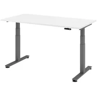 Bümö Schreibtisch, Weiß, Graphit, Nachbildung, Rechteckig, 160x72x80 cm, FSC