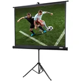 Overmax Tripod Screen 60” EIN Projektionsschirm mit Stativ 60 Zoll 116×87 cm Dreibein-Stativ, automatisches federbelastetes Aufrollen, weißes Mattes Segeltuch