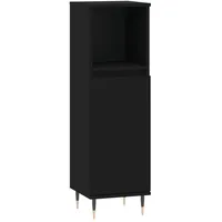 vidaXL Badschrank 30 x 30 x 100 cm Schwarz MDF