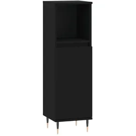 vidaXL Badschrank 30 x 30 x 100 cm Schwarz MDF