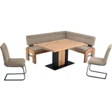 K+W Komfort & Wohnen Eckbankgruppe Floyd, (Set, 5-tlg), Stauraum-Eckbank, wahlweise rechts oder links langer Schenkel 203cm beige 163 cm x 90 cm x 203 cm