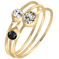 Elli Set Stacking Zart Kristalle 925 Silber 60 Damen