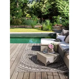 benuta Nest Teppich Cleo - Kunstfaser - Outdoor geeignet - Rechteckig & im Style: Geometrisch, Ethno-Style - Pflegeleicht für Wohnzimmer Schlafzimmer, Beige/Braun, 120x170 cm