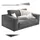 KAWOLA Doppelsessel MADELINE Cord 170 x 86 x 127 cm Grau mit Kissen und Rollen