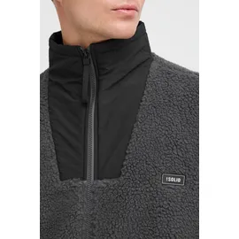 !Solid Fellimitatjacke SOLID "Fellimitatjacke SDMarkcom", Herren, Gr. S, grau (iron gate), Obermaterial: 100% Polyester PES., Jacken