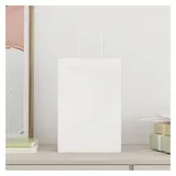 vidaXL Papiertragetaschen 250 Stk. mit Henkeln Weiß 21x11x31 cm