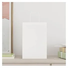vidaXL Papiertragetaschen 250 Stk. mit Henkeln Weiß 21x11x31 cm