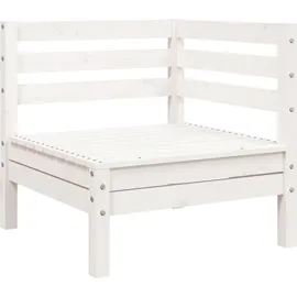 vidaXL Gartensofa 3-Sitzer mit Hocker Weiß Massivholz Kiefer
