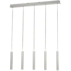 Fabas Luce Prado 5-flammige Pendelleuchte - 33W dimmbare LED - Mattweißes lineares Design