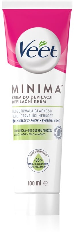 Veet Minima Dry Skin feuchtigkeitsspendende Depilationscreme für trockene Haut 100 ml