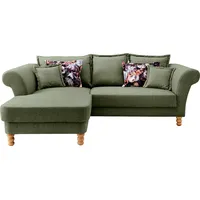 Ecksofa HOME AFFAIRE "Tassilo L-Form" Sofas Gr. B/H/T: 262cm x 95cm x 198cm, Struktur fein, Recamiere links, REC-2, grün