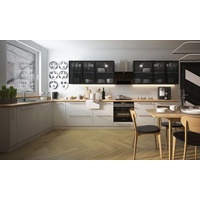 L-Form Küchenzeile BARI Einbauküche 198x445cm weiß Front reinweiß matt 67178189