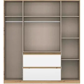 Rauch Drehtürenschrank Nidda 181 x 197 x 54 cm Weiß/Eiche