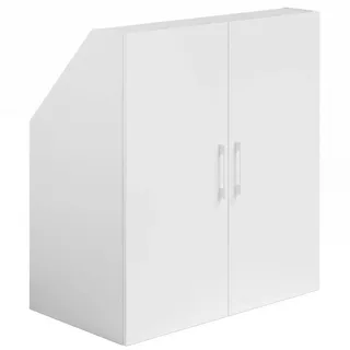 bellamio Aland Dachschräge Regal in weiß – Dachschrägenschrank mit 2 Türen & 3 Fächern – Bücherregal/Kleiderschrank – platzsparender Stauraum für schräge Wände – Nischenschrank 100x90x52 (HxBxT)