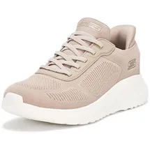 SKECHERS Bobs Squad Chaos für Damen Hands Free Slip-ins Chaos-Current Muse Sneaker, Taupe Textile, 42