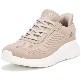 SKECHERS Bobs Squad Chaos für Damen Hands Free Slip-ins Chaos-Current Muse Sneaker, Taupe Textile, 42