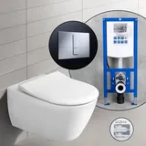 Villeroy & Boch Subway 2.0 Komplett-SET Wand-WC mit neeos Vorwandelement,, 5614R201+16791CR#SET,