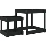 vidaXL Sand-spieltische 2 Stk. Schwarz Massivholz Kiefer vidaXL