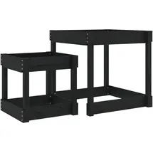vidaXL Sand-spieltische 2 Stk. Schwarz Massivholz Kiefer vidaXL