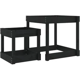 vidaXL Sand-spieltische 2 Stk. Schwarz Massivholz Kiefer vidaXL