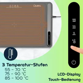 casativo Warmhalteplatte, Speisewärmer, Grau, Schwarz