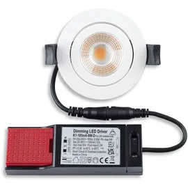 ISOLED LED Einbaustrahler Glas Metall 3,0 cm IP65 8W 650lm warmweiß