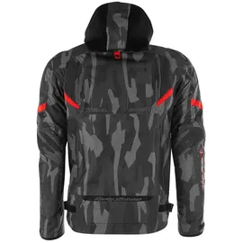 Rusty Stitches Dylan Textiljacke Schwarz/Grau/Rot S