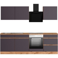 Kochstation Küche »KS-Riesa«, Stellbreite 240 cm, wahlweise mit oder ohne E-Geräte, grau
