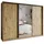 masseno Schwebetürenschrank TAVI 250 x 205 x 60 cm Eiche Artisan/Schwarz