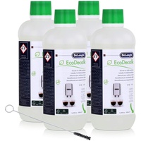 4x EcoDecalk von Delonghi für Kaffeevollautomaten Entkalker und eine Delonghi Reinigungsbürste