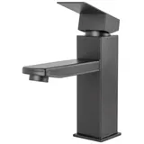 Küchenarmatur Aus Messing/zink, Schwarz, Warm-/kaltwasser, Flexible Schläuche, Niedriger Auslauf, Einhebelmischer [qli-fa-4311]