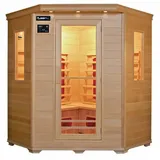 DEKO VERTRIEB BAYERN Infrarotkabine Luxus LED Infrarotsauna 150x150x190cm Infrarotkabine-Wärmekabine 4 Per