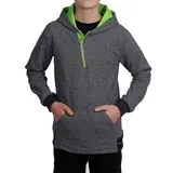 BEZLIT Pullover mit Kapuze meliert Grau - Grün | Gr.: 116