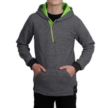BEZLIT Pullover mit Kapuze meliert Grau - Grün | Gr.: 116