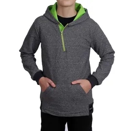 BEZLIT Pullover mit Kapuze meliert Grau - Grün | Gr.: 116