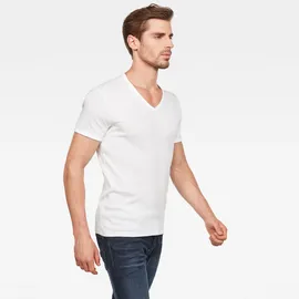 G-Star Basic, V-Neck T-Shirt 2-Pack - weiß, - Herren - S