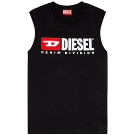 Diesel Herren Tank Top -T-ISCO-DIV, ärmellos, Rundhals, Baumwolle, Logo Schwarz L