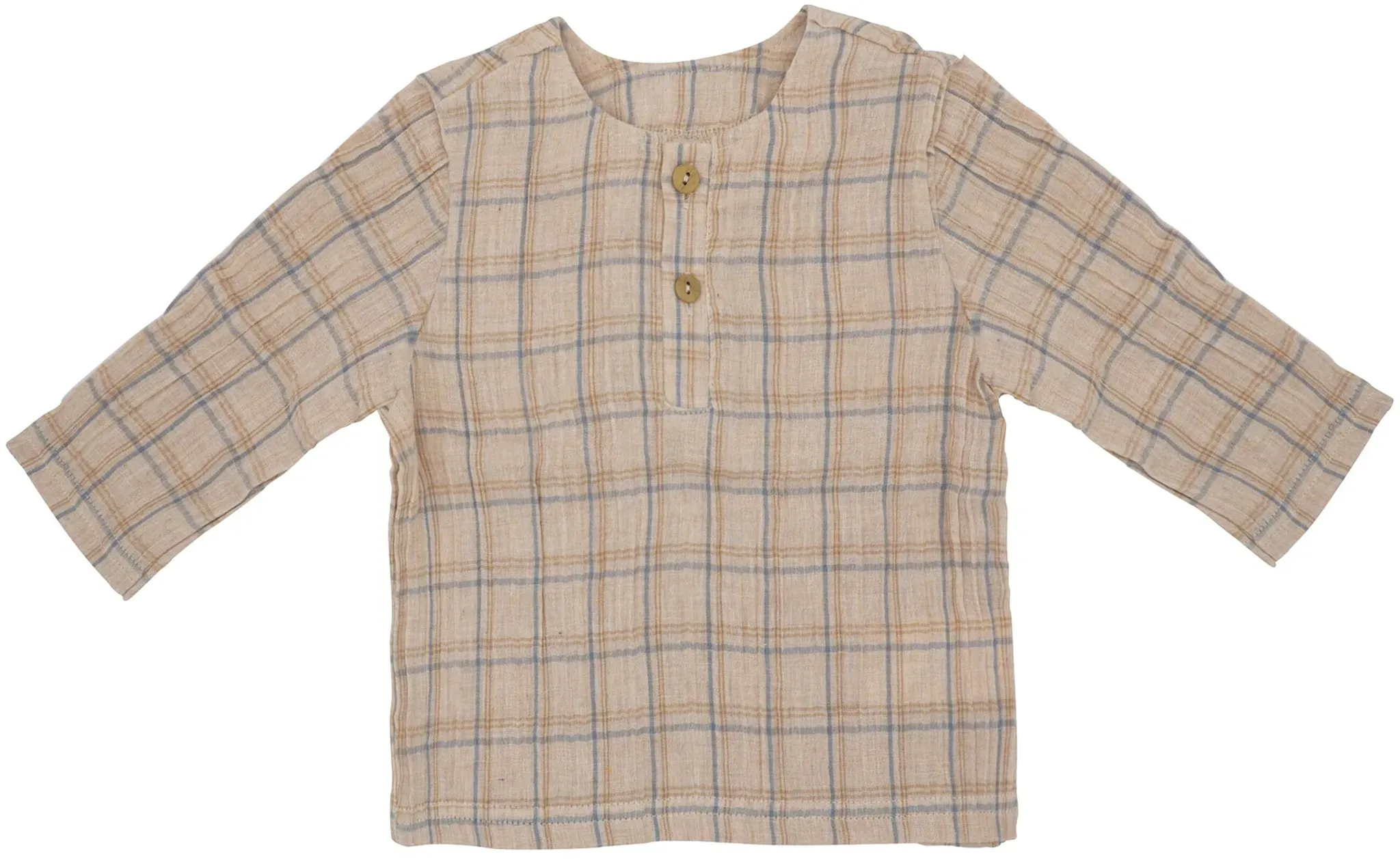 maximo Musselin-Hemd langarm Karo, beige, 62