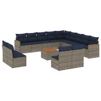 vidaXL Garten-Lounge-Set 14-tlg. grau